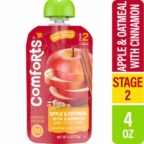 Comforts Stage 2 Cinnamon Apple and Oatmeal Baby Food Puree Pouch - Cinnamon Apple and Oatmeal