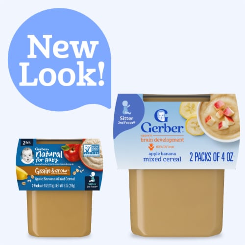 Gerber Stage 2 Baby Food Apple Banana Mixed Cereal Tubs Baby Puree - Apple Banana Mixed Cereal