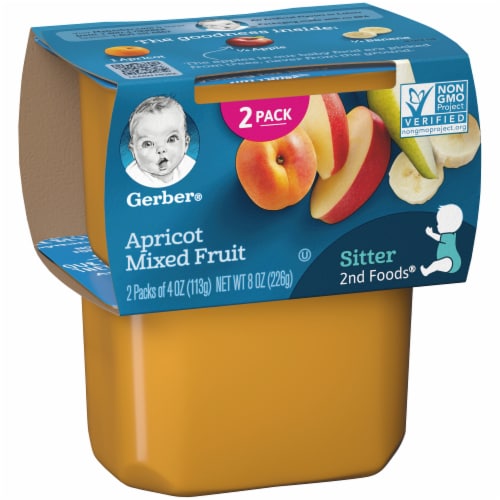 Gerber Stage 2 Baby Food Apricot Mixed Fruit Tubs Baby Puree - Apricot Mixed Fruit