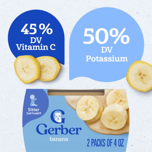 Gerber Stage 2 Baby Food Banana Puree Tubs Baby Puree - Banana