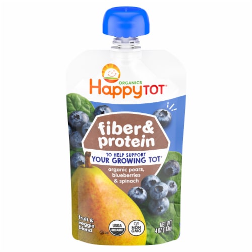 Happy Tot Stage 4 Organic Pears Blueberries & Spinach Pouch - Pears Blueberries & Spinach