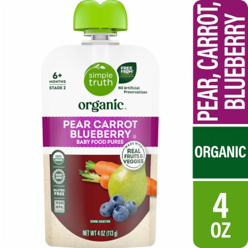 Simple Truth Organic Stage 2 Pear Carrot Blueberry Baby Food Pouch - Pear Carrot Blueberry