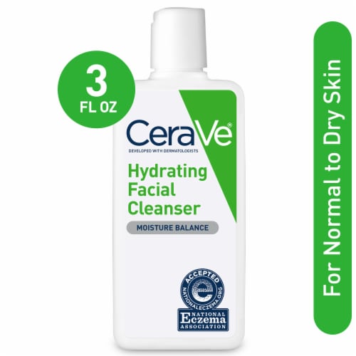 CeraVe Hydrating Facial Cleanser, Daily Face Wash For Dry Skin, Fragrance-Free - 3 fl oz