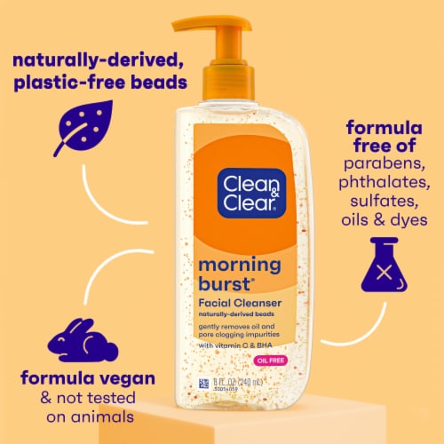 Clean & Clear Morning Burst Oil-Free Facial Cleanser with Vitamin C Daily Nourishing Face Wash - Clean & Clear Morning Burst Oil-Free Facial Cleanser with Vitamin C Daily Nourishing Face Wash