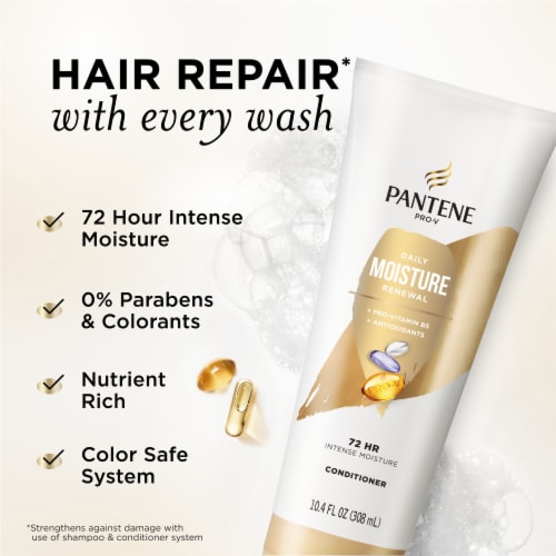 Pantene Daily Moisture Renewal Conditioner, 72 Hour Lush Moisture - 10.4 fl oz