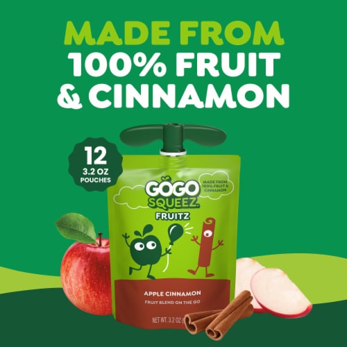 GoGo squeeZ No Sugar Added Apple Cinnamon Applesauce & Fruit Puree Pouches - GoGo squeeZ No Sugar Added Apple Cinnamon Applesauce & Fruit Puree Pouches