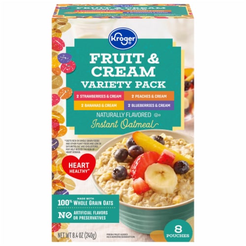 Kroger® Naturally Flavored Maple and Brown Sugar Instant Oatmeal - Fruit & Cream - Variety Pack