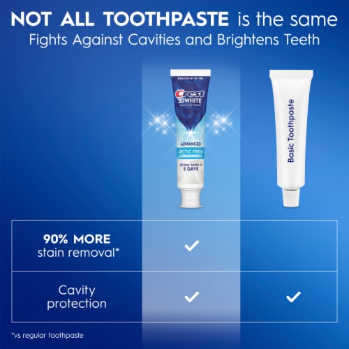 Crest 3DWhite Advanced Teeth Whitening Toothpaste, Arctic Fresh, 3.3 oz, Pack of 3 - Arctic Fresh / 3 Pack