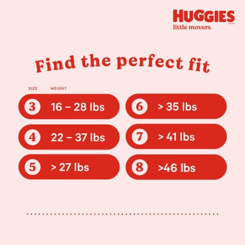 Huggies Little Movers Size 4 Baby Diapers (22-37 lbs) - Size 5 / 104 count