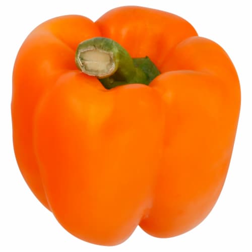 Fresh Large Green Bell Pepper - Orange, front
