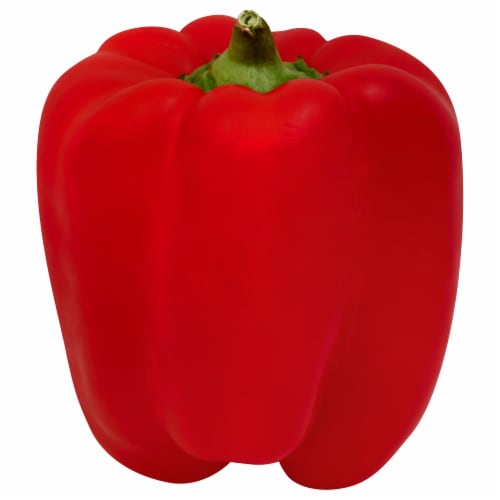 Fresh Large Green Bell Pepper - Red, front