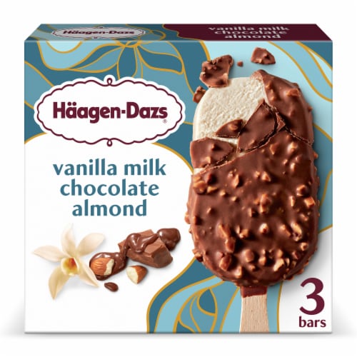 Haagen-Dazs Vanilla Milk Chocolate Almond Ice Cream Bars, 3 Count - Haagen-Dazs Vanilla Milk Chocolate Almond Ice Cream Bars, 3 Count