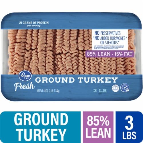 Kroger® 85/15 Fresh Ground Turkey Tray 3 LB - Kroger® 85/15 Fresh Ground Turkey Tray 3 LB, back