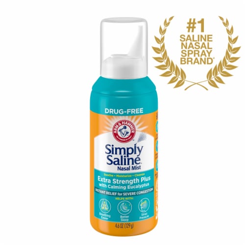 Arm & Hammer Simply Saline Daily Care Instant Relief Nasal Mist for Everyday Congestion - Extra Strength with Eucalyptus