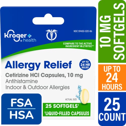 Kroger® All Day Allergy Softgels Cetirizine HCl 10 mg - 25 count