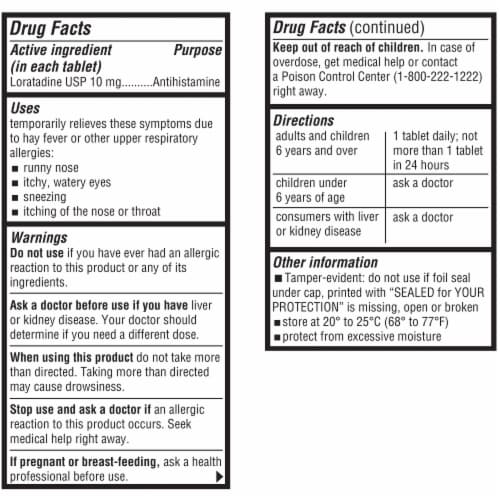 Kroger® Allergy Relief Non-Drowsy Tablets Loratadine - 30 count