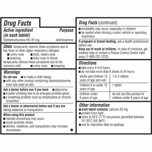 Kroger® Allergy Tablets Diphenhydramine HCl - 24 count