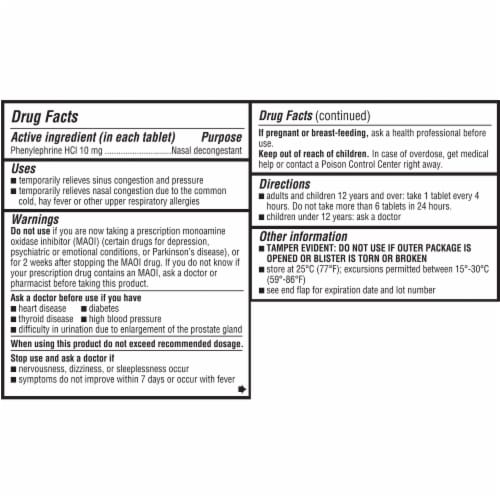 Kroger® Sinus Congestion Maximum Strength Non-Drowsy Tablets Phenylephrine HCl - 36 count