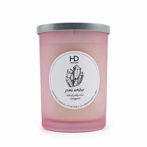 HD Designs Frosted Jar Candle - Pink Amber