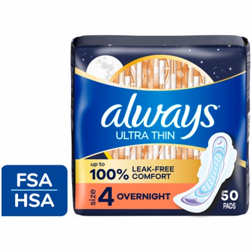 Always Ultra Thin Size 4 Overnight Pads With Wings Unscented - Always Ultra Thin Size 4 Overnight Pads With Wings Unscented