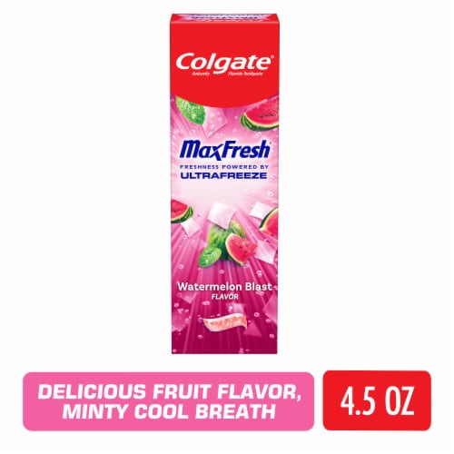 Colgate Max Fresh Anti-Cavity Fluoride Toothpaste in Watermelon Blast with Mint - Colgate Max Fresh Anti-Cavity Fluoride Toothpaste in Watermelon Blast with Mint