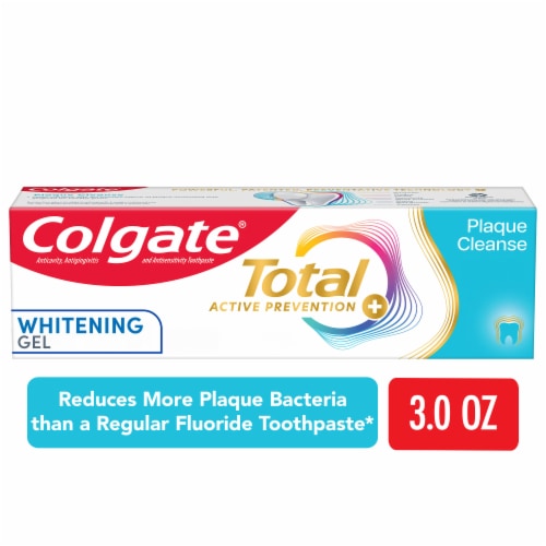 Colgate Total Active Prevention Plaque Cleanse Whitening Toothpaste Gel in Cool Peppermint - Colgate Total Active Prevention Plaque Cleanse Whitening Toothpaste Gel in Cool Peppermint
