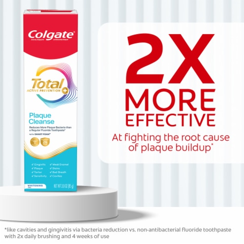 Colgate Total Active Prevention Plaque Cleanse Whitening Toothpaste Gel in Cool Peppermint - Colgate Total Active Prevention Plaque Cleanse Whitening Toothpaste Gel in Cool Peppermint
