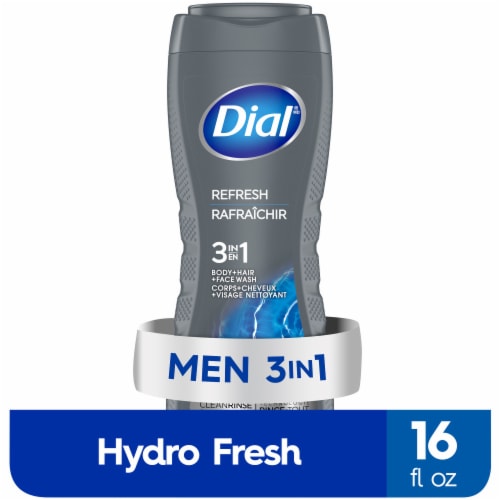 Dial Refresh & Renew Mens 3-in-1 Body Hair and Face Wash Hydro Fresh - Dial Refresh & Renew Mens 3-in-1 Body Hair and Face Wash Hydro Fresh