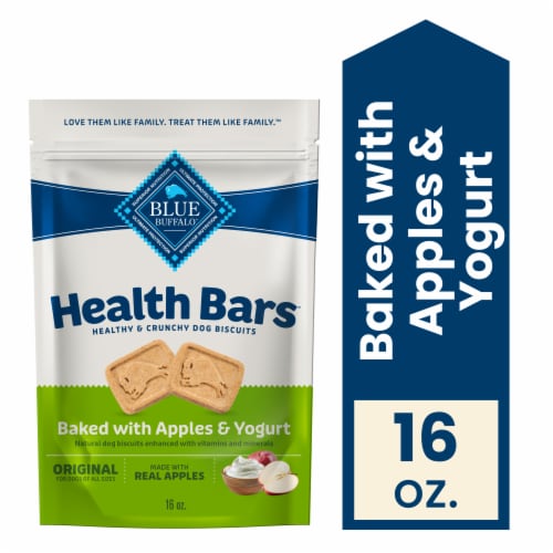 Blue Buffalo Health Bars Crunchy Biscuits Dog Treats Natural Apple & Yogurt - Blue Buffalo Health Bars Crunchy Biscuits Dog Treats Natural Apple & Yogurt