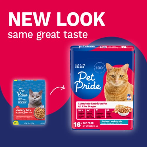 Pet Pride® Complete Nutrition All Life Stages Dry Cat Food Seafood Variety Mix - 16 pounds